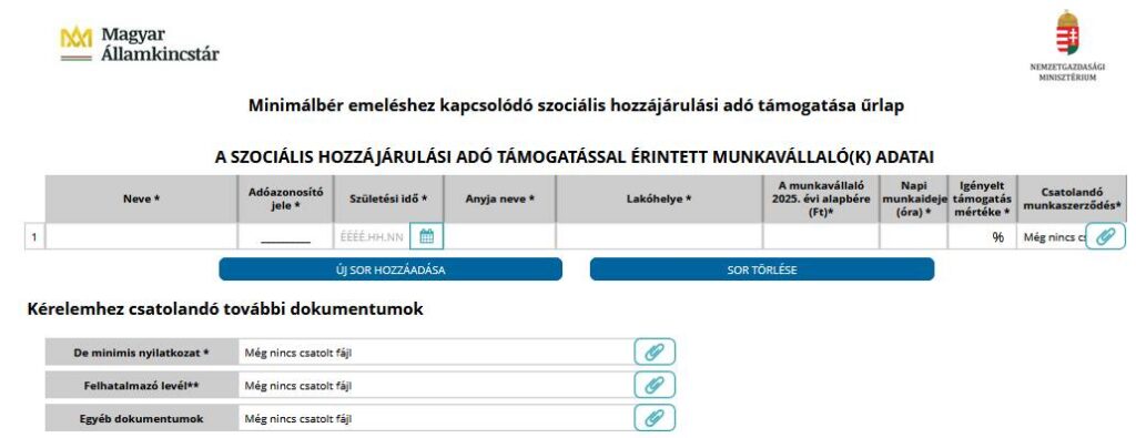 minimálbér emeléshez kapcsolódó szociális hozzájárulási adó támogatás