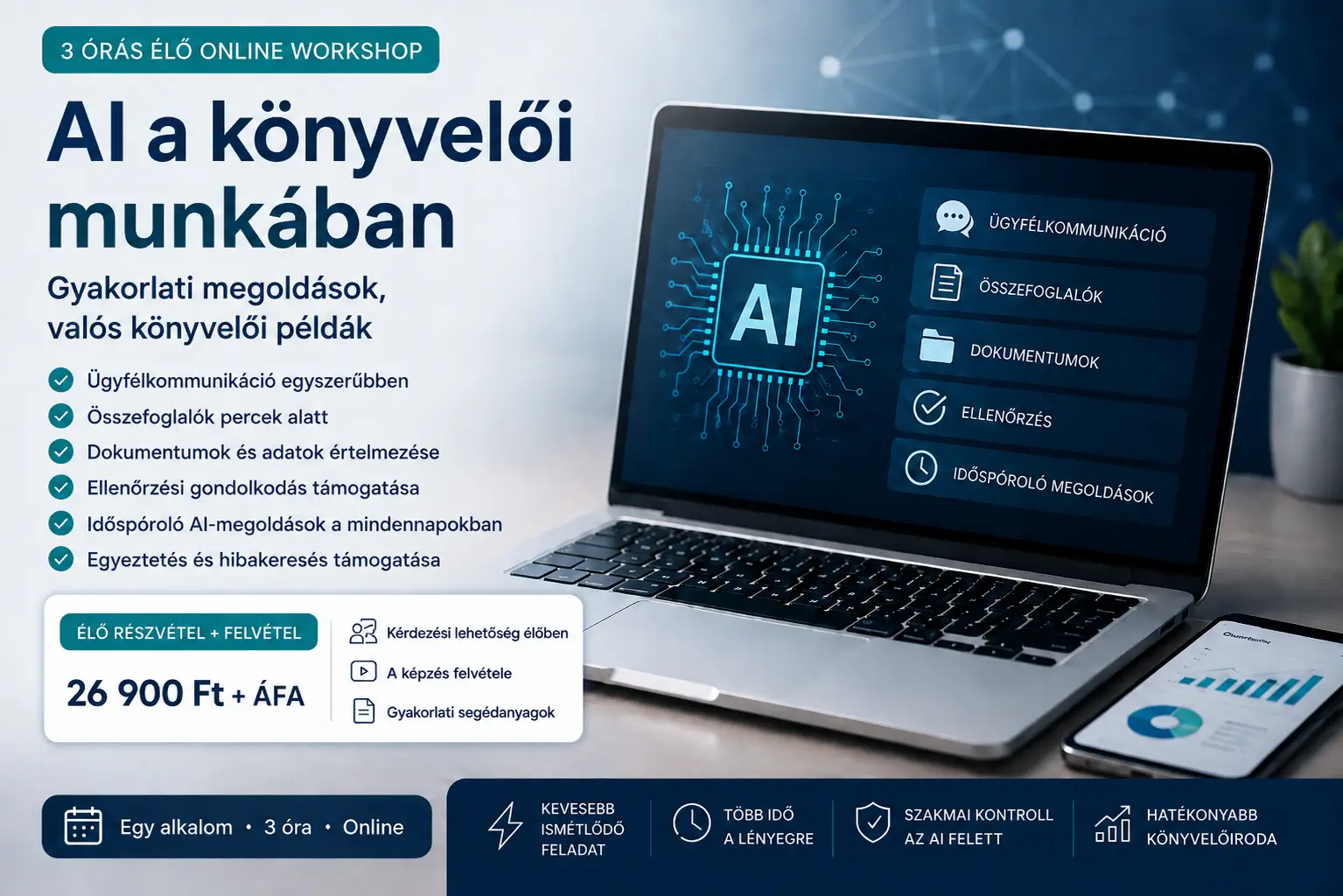 AI a könyvelői munkában - gyakorlati workshop könyvelőknek